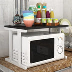 Microwave Shelf Storage Rack Utility Storage Shelf Rack Organizer Adjustable - light brown, Large