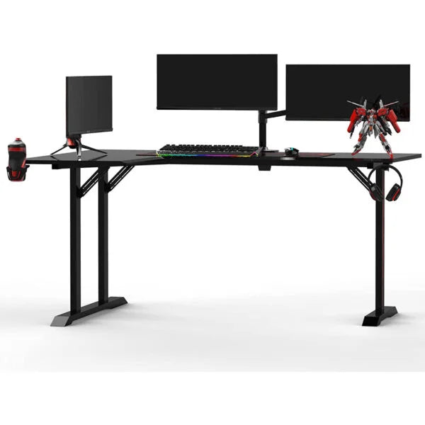 Ergonomic Gaming Desk L Shape Gaming Computer Desk - Black