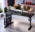 Ergonomic Gaming Desk L Shape Gaming Computer Desk - Black