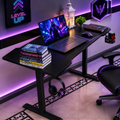 48-Inch Gaming Desk with LED Lights, Glossy Waterproof Top - 5 Feet