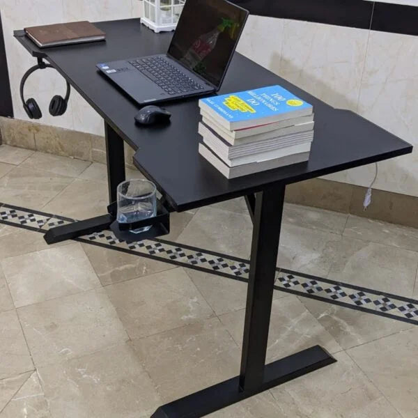 48-Inch Gaming Desk with LED Lights, Glossy Waterproof Top - 5 Feet