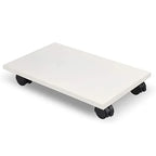 Under Desk Computer CPU Stand Cart CPU Holder with 4 Caster Wheels - light brown