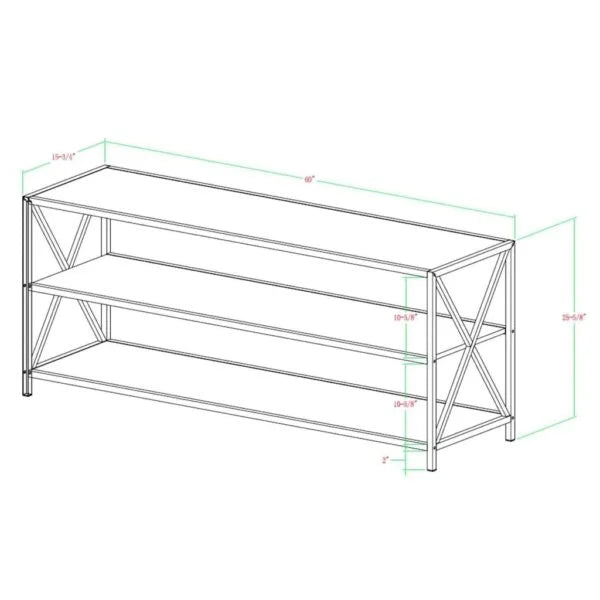 Carbon X-Frame Bookcase Console Organizer Rack Table