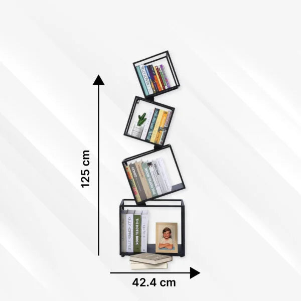 Modern Book Shelf, Storage Shelves for Living Room, Office - White, Small