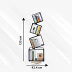 Modern Book Shelf, Storage Shelves for Living Room, Office - White, Small