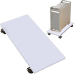 Under Desk Computer CPU Stand Cart CPU Holder with 4 Caster Wheels - light brown