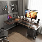 6 feet Turn Corner L shape Desktop Computer Table