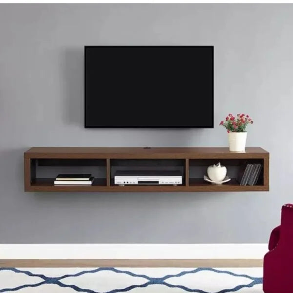 LED TV shelf Wall mounted Lcd racks Wall Mounted Media Console Floating TV Shelf - Brown, 60 inch