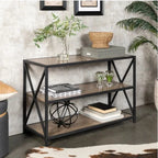 Carbon X-Frame Bookcase Console Organizer Rack Table - Large