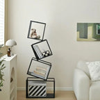 Modern Book Shelf, Storage Shelves for Living Room, Office - White, Small