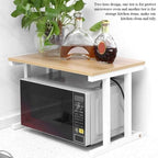 Microwave Shelf Storage Rack Utility Storage Shelf Rack Organizer Adjustable - light brown, Large