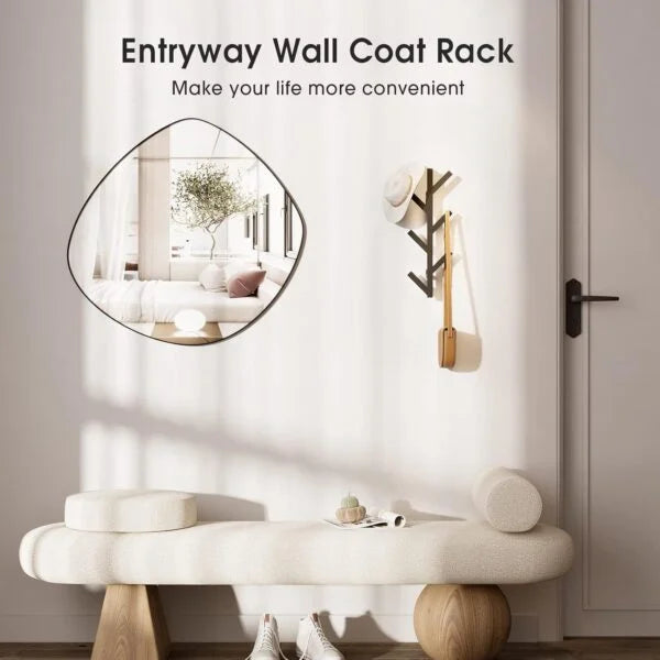 Vertical Coat Rack Wall Mounted - White