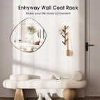 Vertical Coat Rack Wall Mounted - White