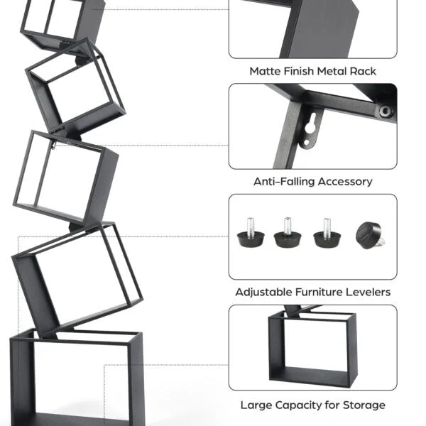 Modern Book Shelf, Storage Shelves for Living Room, Office - White, Small