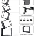 Modern Book Shelf, Storage Shelves for Living Room, Office - White, Small