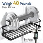 Shower Caddy Adhesive, No Drill Bathroom Shower Organizers, with Removable Hooks, Rust Proof Shower Shelves - White, 2.36"12.09"4.72