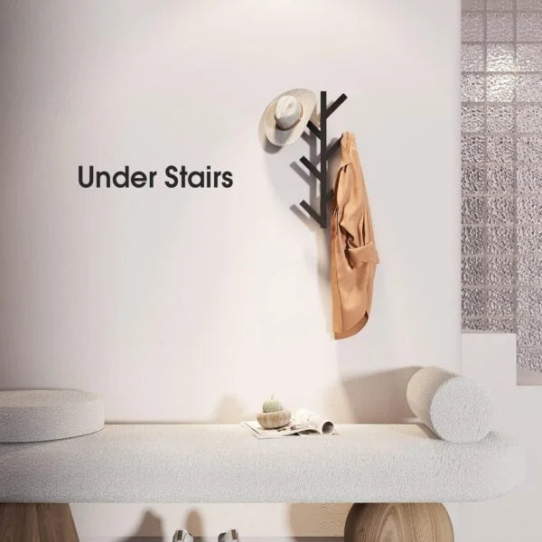 Vertical Coat Rack Wall Mounted - White