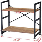 Carbon X-Frame Bookcase Console Organizer Rack Table - Large