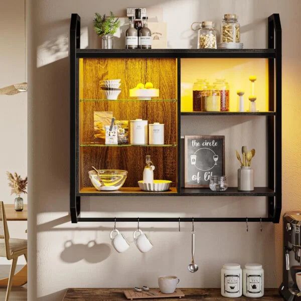 Bestier Gaming Wall Mounted Adjustable Shelf, with 6 S-Hook