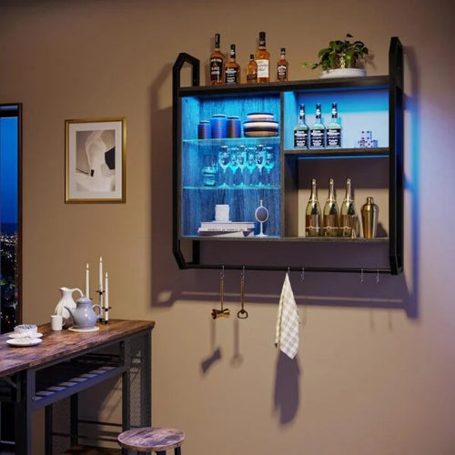 Bestier Gaming Wall Mounted Adjustable Shelf, with 6 S-Hook