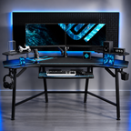 Eureka Ergonomic Aero 72-Inch Gaming Desk with RGB LED &Monitor Stand
