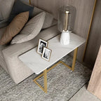 Water resistant Rectangular Marble style Side Table - Black