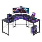 L Shaped Gaming Desk, Corner Desk Gaming Table for Home Office, Computer Desk Study Writing Workstation for Small Space, Easy to Assemble, 51 inch - White, 51inch