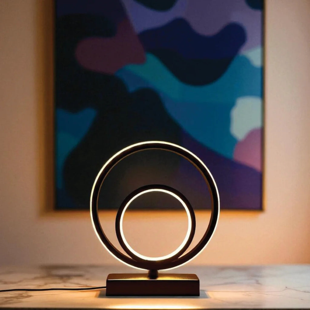 Dimmable LED Desk Lamp: Black Aluminum Bedside Table Light