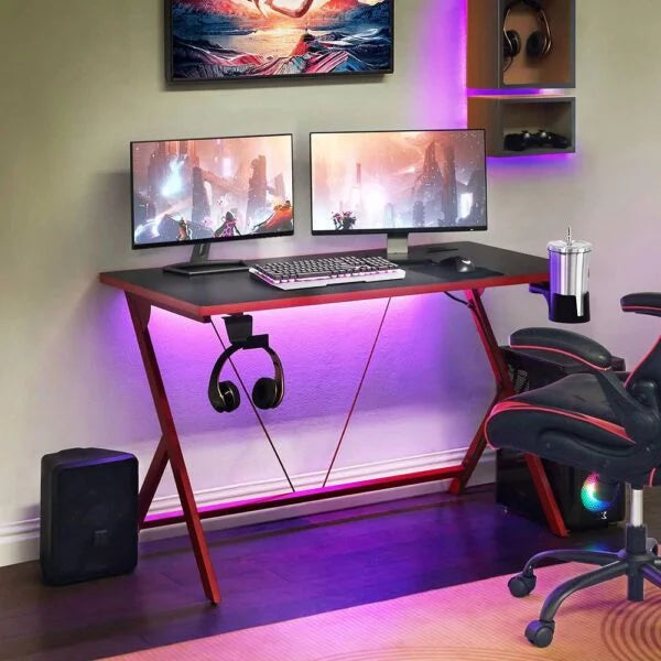 48in Red and Black Y-Leg Gaming Desk - 5 Feet