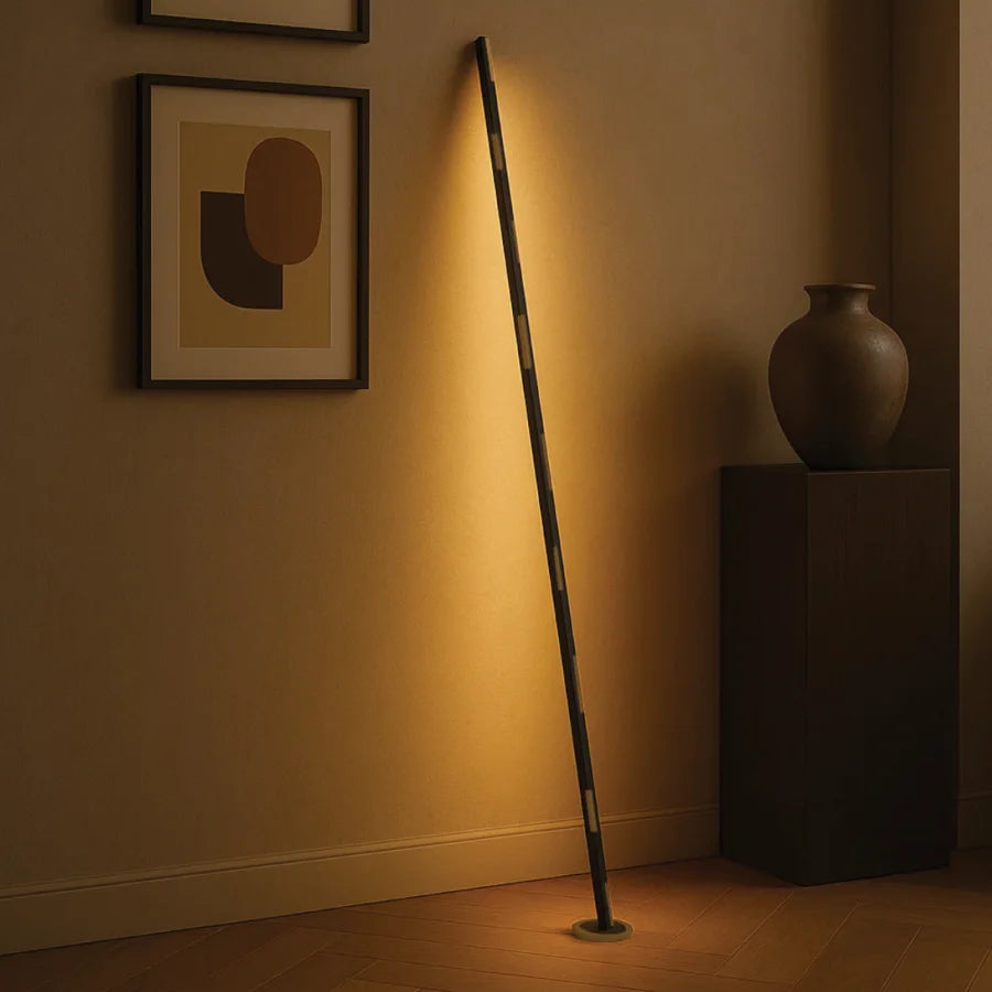 Gica Contra Floor Lamp – Handmade Minimalist Italian Light Sculpture - Blue