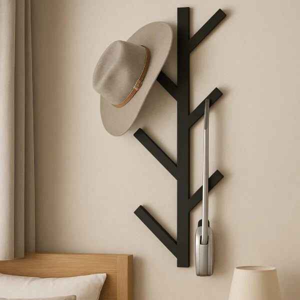 Vertical Coat Rack Wall Mounted - White