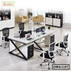 Office Workstation Table With Partition - 6 Seater