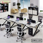 Office Workstation Table With Partition - 6 Seater