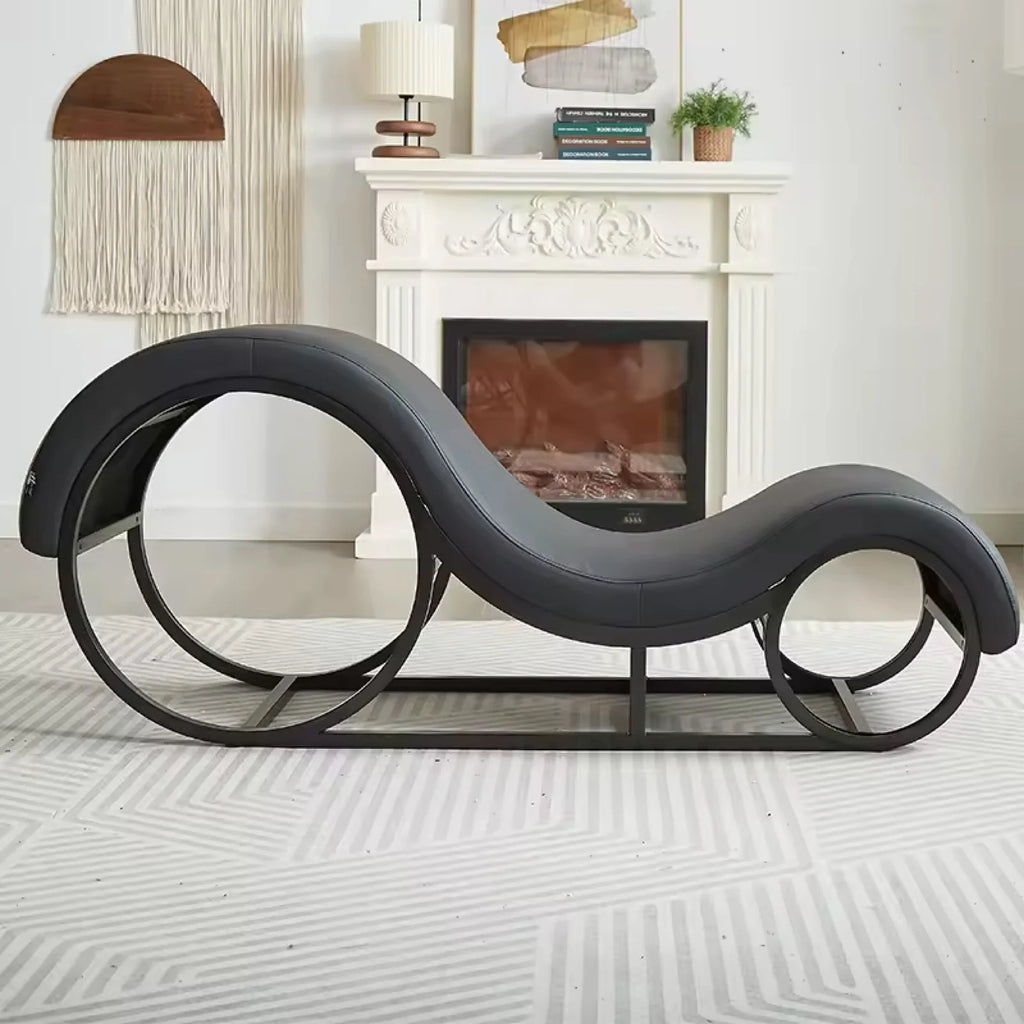 Hot Selling Modern Metal Body Frame To Go Sofa Red Sex Chair Leisure Style S-Shape Yoga Chair For Bedroom And Living Room