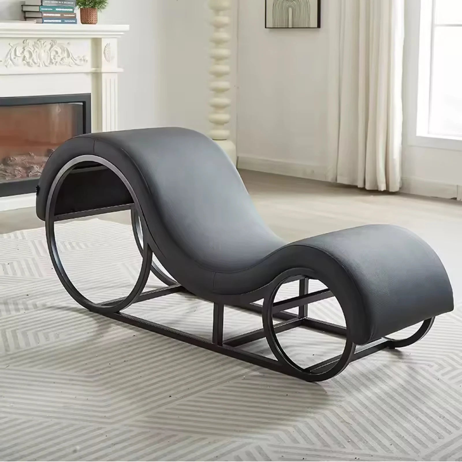 Hot Selling Modern Metal Body Frame To Go Sofa Red Sex Chair Leisure Style S-Shape Yoga Chair For Bedroom And Living Room