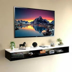 LED TV shelf Wall mounted Lcd racks Wall Mounted Media Console Floating TV Shelf - Brown, 60 inch