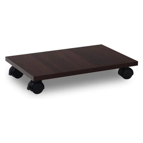 Under Desk Computer CPU Stand Cart CPU Holder with 4 Caster Wheels - light brown