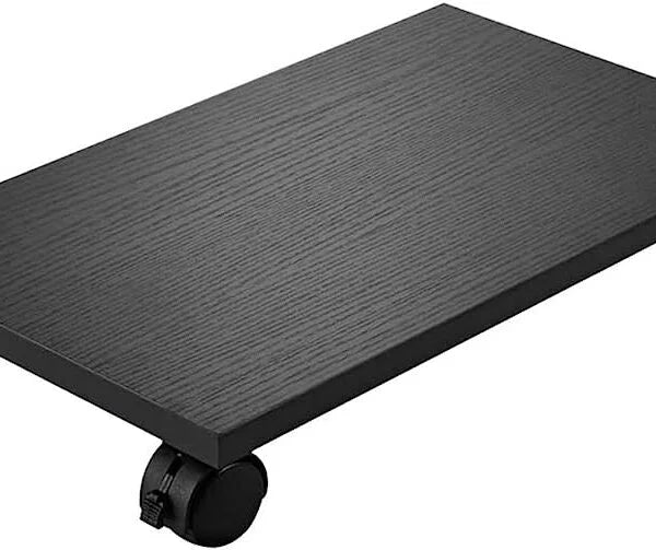 Under Desk Computer CPU Stand Cart CPU Holder with 4 Caster Wheels - light brown