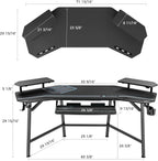Eureka Ergonomic Aero 72-Inch Gaming Desk with RGB LED &Monitor Stand