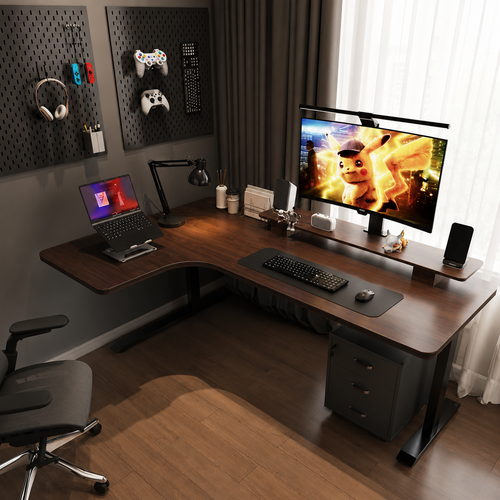6 feet Turn Corner L shape Desktop Computer Table