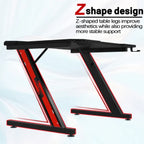 GameOver 48-Inch Ergonomic Gaming Desk with MDF and Lights - Black, 4 feet