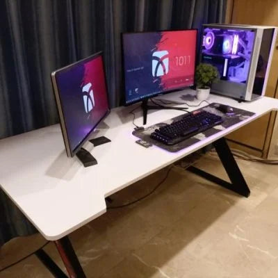 GameOver 48-Inch Ergonomic Gaming Desk with MDF and Lights - Black, 4 feet