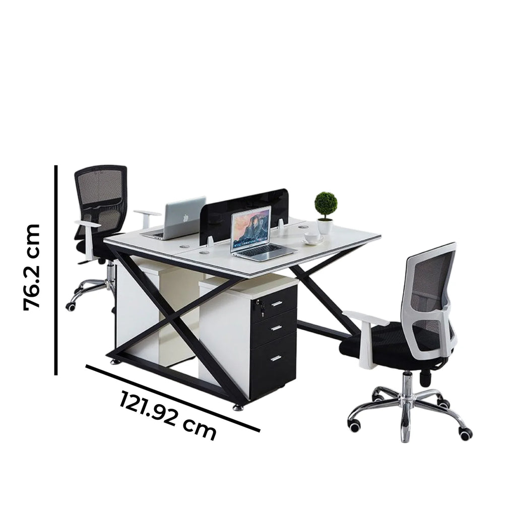Office Workstation Table With Partition - 6 Seater