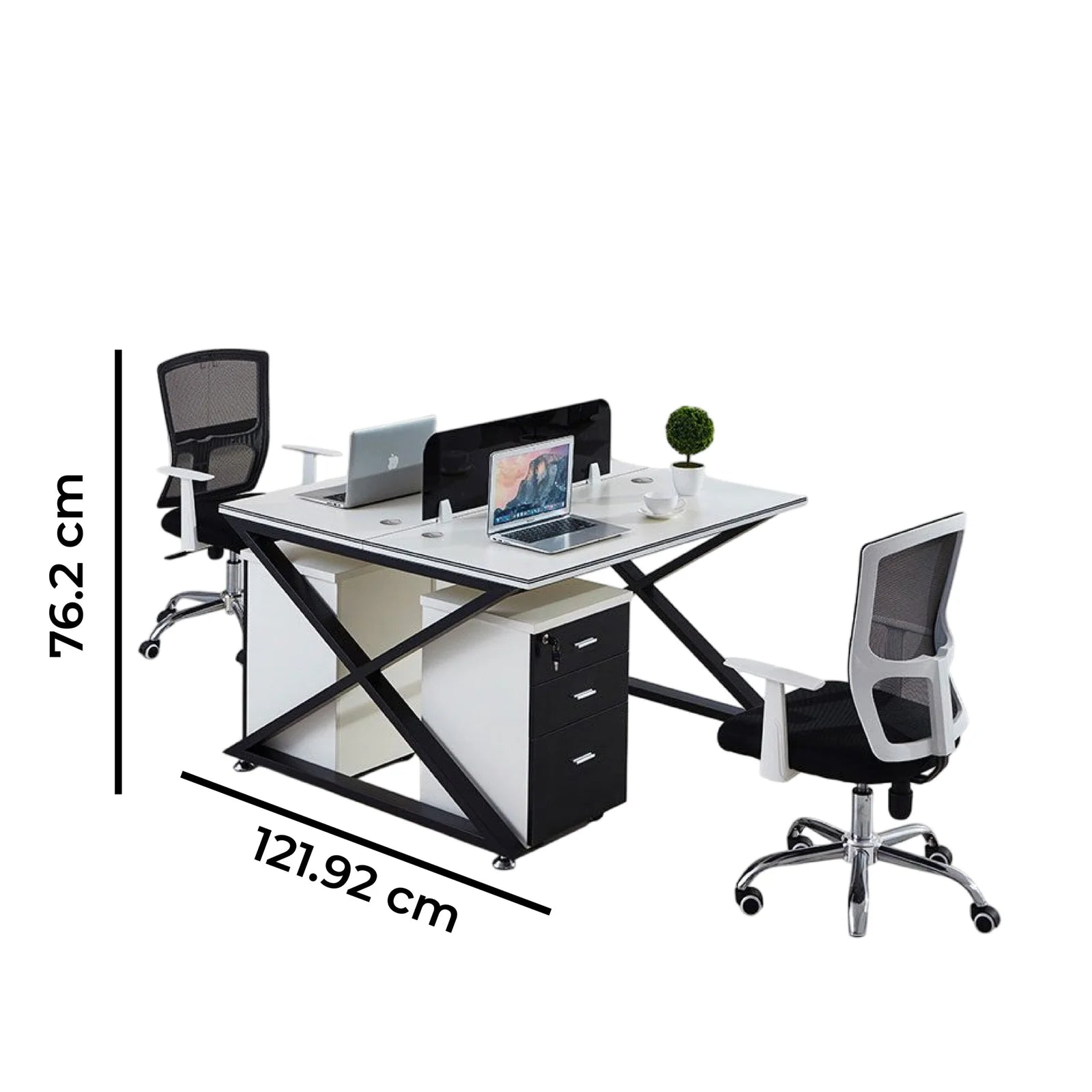 Office Workstation Table With Partition - 6 Seater