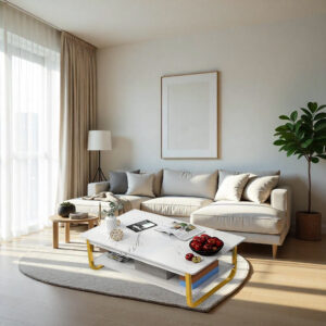 Marble Style Coffee Table For Living Rooms