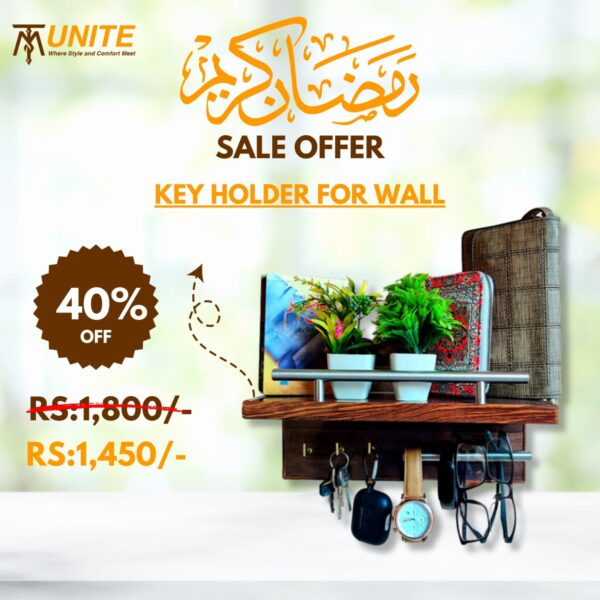 Key Holder for Wall Decorative with Shelf and Hooks, Mail Organizer Wall Mount with Sunglasses Holder