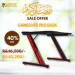 GameOver- 48 inch Gaming Table - High Quality Ergomic Tables designenod - Modern Computer Table With High wooden MDF, Lights Strip lights PC Gaming Desk