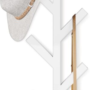 Vertical Coat Rack Wall Mounted - White