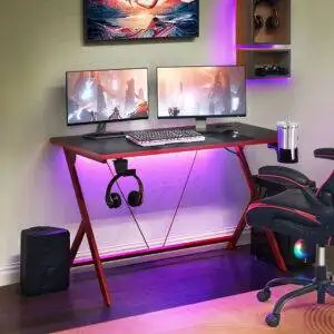 48in Red and Black Y-Leg Gaming Desk