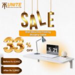 Wall Mounted Folding White Murphy Table, Foldable Home Office Desk, Wall Mounted Kitchen Table with Shelves, Space Saving Murphy Table.